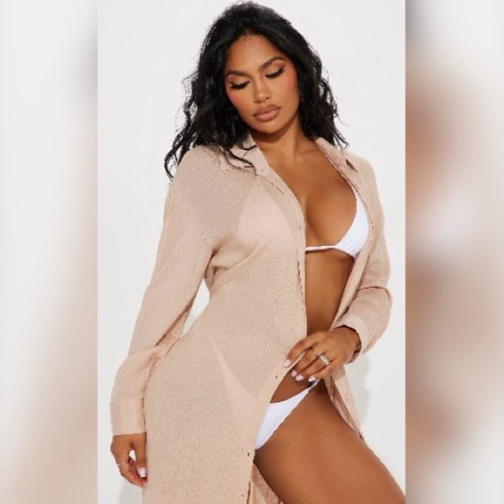 Fashion Nova Tan Swim Coverup